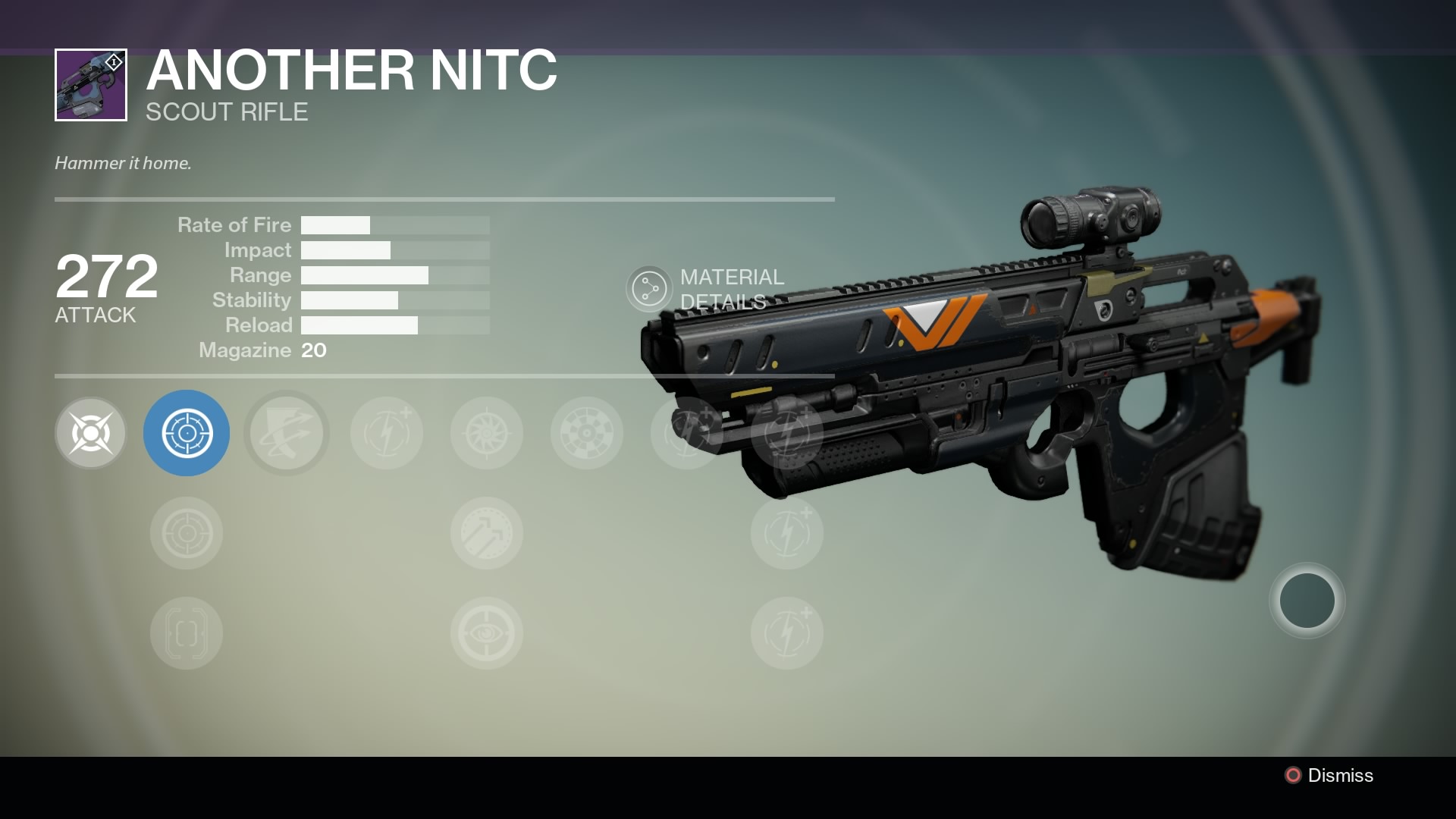 Another weapons. Scout Rifle Destiny.