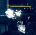 The Taken Phalanx variant of the Labyrinth Architect located in the "Shattered Cliffs"