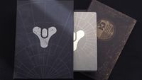 A front view of the Destiny Limited Edition box, Guardian Folio and Steelbook.