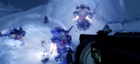 Guardians battling 3 War Mechs