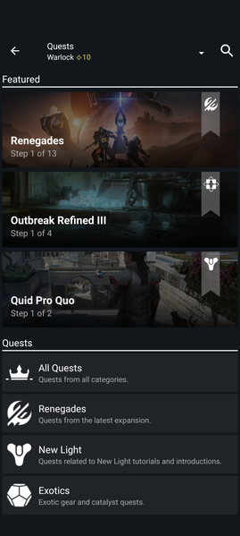 The Quests Tab.