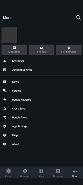 The More More Main Tab.