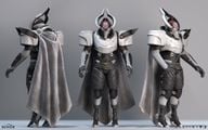 Concept model with more bulky armor and a non-ethereal cape.