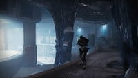 Frames on the elevated level in the final room