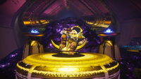 Calus on his throne atop crystalized royal wine