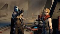 Cayde-6 and Amanda Holliday discussing plans to infiltrate the Dreadnaught.