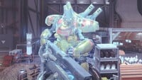 The hologram of C.A.R.L, featuring gold plating seen on Loyalist Colossi