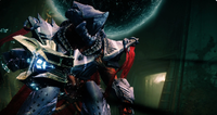 A closeup of the Warpriest in Destiny 2.