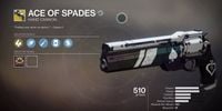 The Destiny 2 Ace of Spades' perks and overlay.