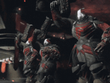 Red Legionnaires dancing, as seen in the Coldheart pre-order trailer