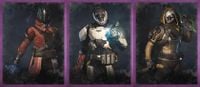 All three Guardian classes in Destiny 1's character creator.